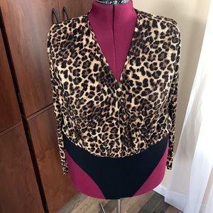 Boohoo Plus Leopard Bodysuit